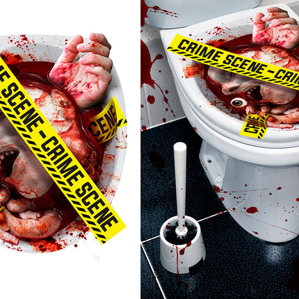 Halloween Toilettenaufkleber Crime Scene Toilette 40cm