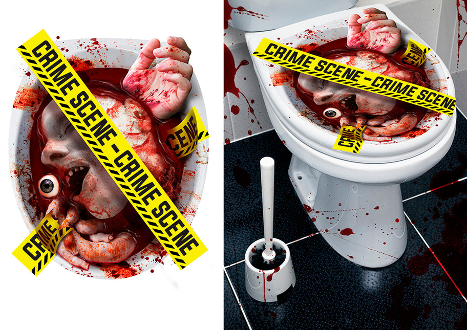 Halloween Toilettenaufkleber Crime Scene Toilette 40cm
