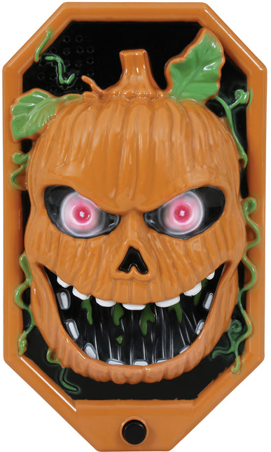 Halloween Dekoration Türklingel Kürbis mit Licht, Ton und Bewegung