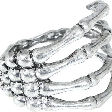 Halloween Armband Silber Skelett Hand