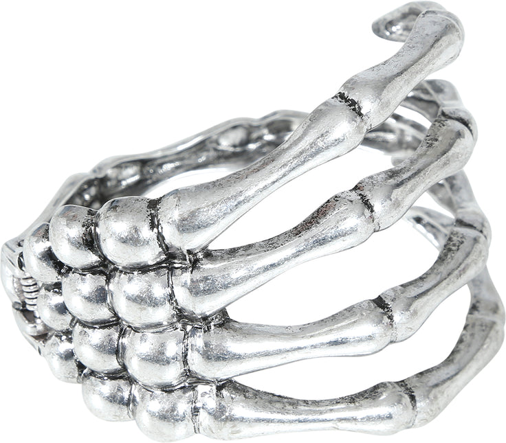 Halloween Armband Silber Skelett Hand