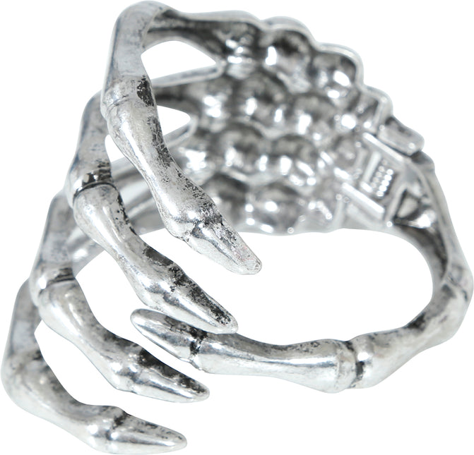 Halloween Armband Silber Skelett Hand