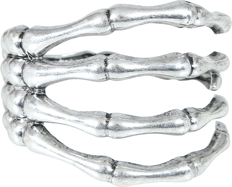 Halloween Armband Silber Skelett Hand