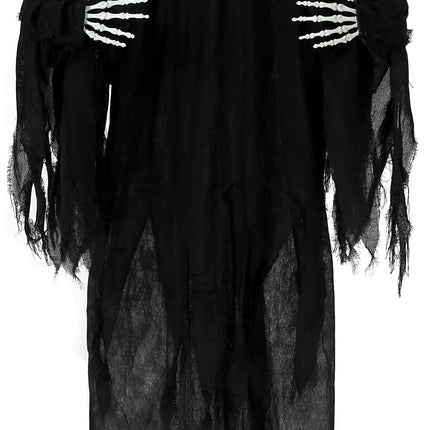 Halloween Puppe Skelett Schwarz Zwei Schädel mit Licht und Sound 1,7m