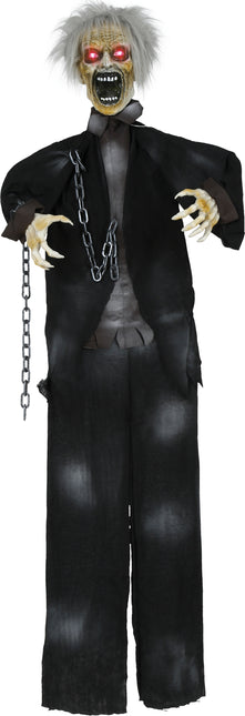 Halloween Puppe Zombie mit Licht, Sound und Bewegung 1,7m