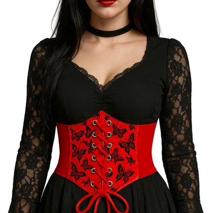 Rood Corset Dames Vlinders