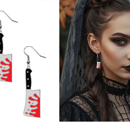 Halloween-Ohrringe „Metzgermesser“