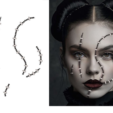 Halloween-Gesichtssticker: Narben