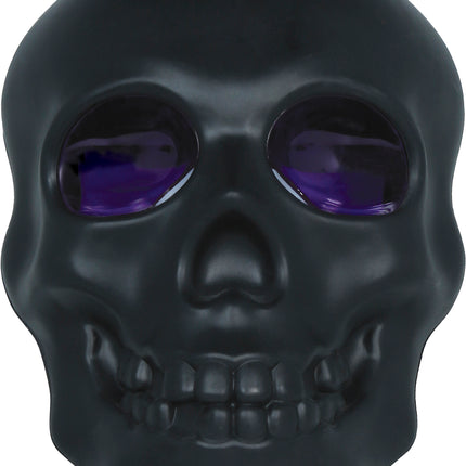 Halloween-Totenkopf, schwarz, geräuchert, 16 cm
