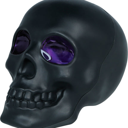 Halloween-Totenkopf, schwarz, geräuchert, 16 cm