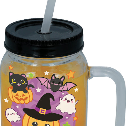 Halloween Beker Pompoen Met Rietje