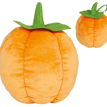 Halloween-Kuscheltier: Orangefarbener Kürbis, 18 cm