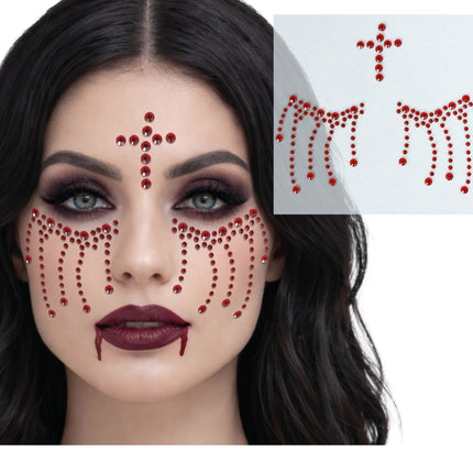 Halloween-Gesichtssticker „Rotes Kreuz“