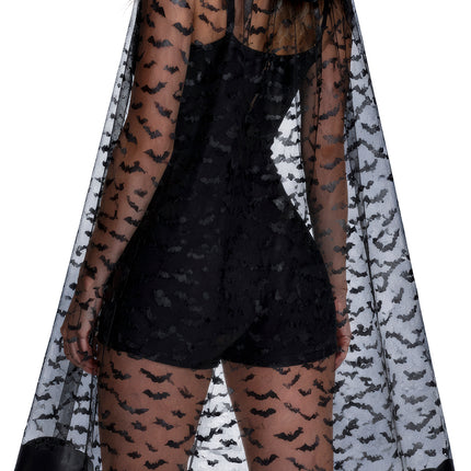 Halloween-Umhang, schwarz, Fledermaus