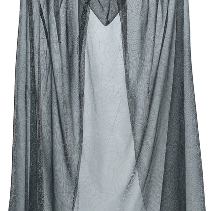 Halloween-Umhang Silber für Damen mit Glitzer