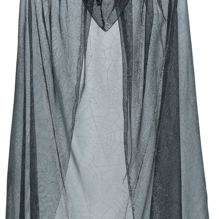 Halloween-Umhang Silber für Damen mit Glitzer