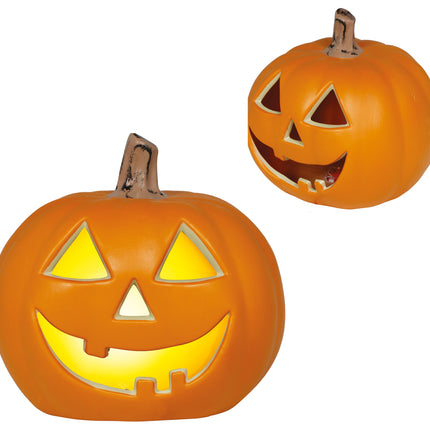 Halloween-Kürbis, lächelnd, mit Licht, 28 cm