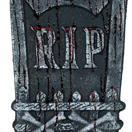 Halloween-Grabstein, grau, Totenkopf, 42 cm