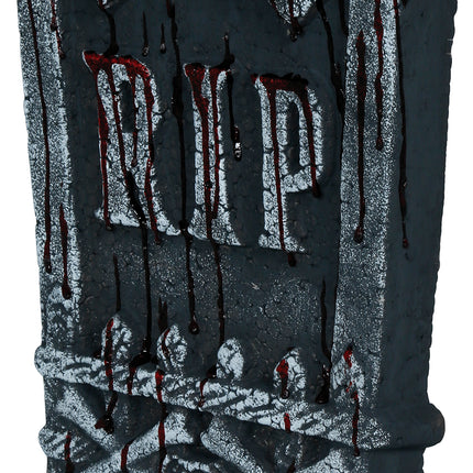 Halloween-Grabstein, grau, Totenkopf, 42 cm