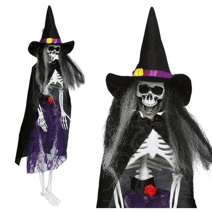Halloween Skelet Heks Jurk 47cm