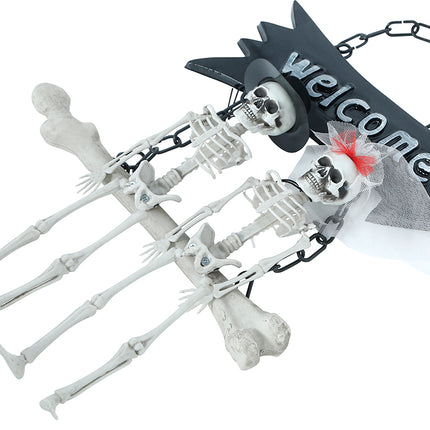 Halloween Skelet Bordje Welcome 30cm