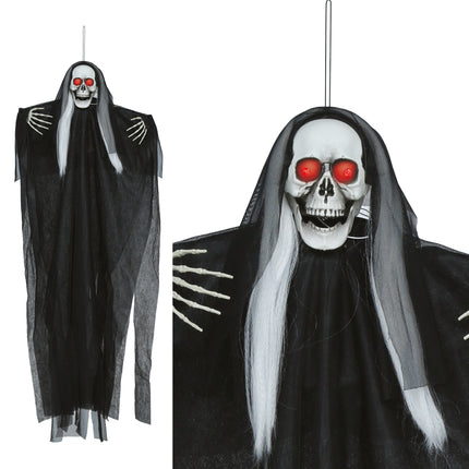 Halloween Skelet Hangend Met Licht, Geluid En Beweging 1,05m
