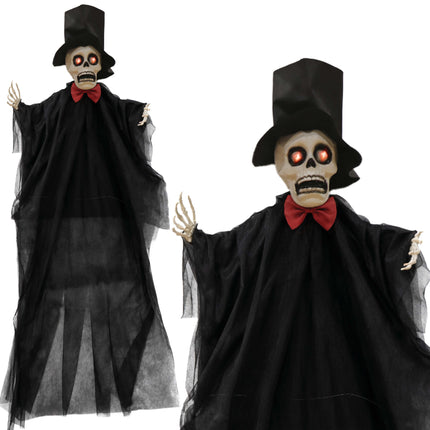 Halloween-Skelettkostüm mit Licht, Sound und Bewegung, 1,35 m