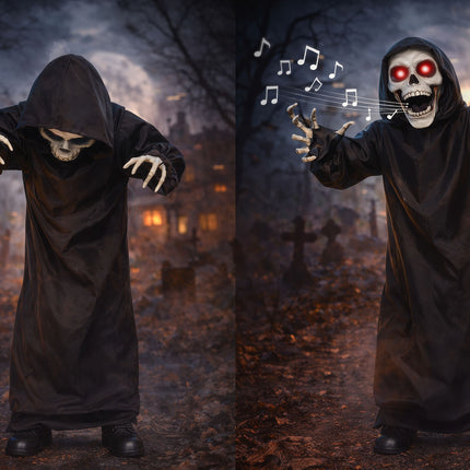 Halloween Skelet Met Licht, Geluid En Beweging 1m