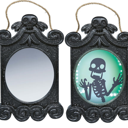 Halloween-Spiegel mit Bild, Licht und Bewegung, 45 cm
