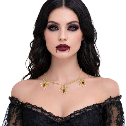 Halloween Ketting Spinnen Metaal