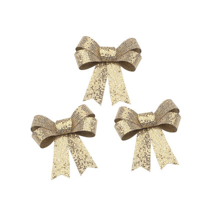 3 HQ PVC Goldschleifen mit Glitzer 10cm x 12,7cm