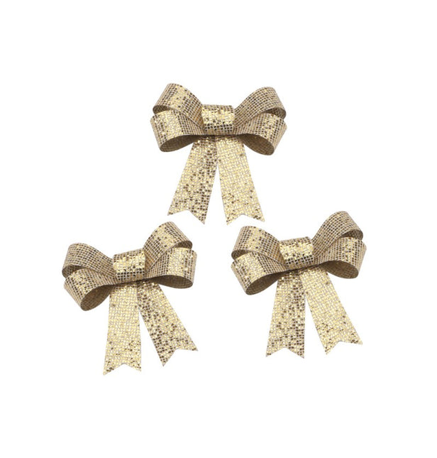 3 HQ PVC Goldschleifen mit Glitzer 10cm x 12,7cm