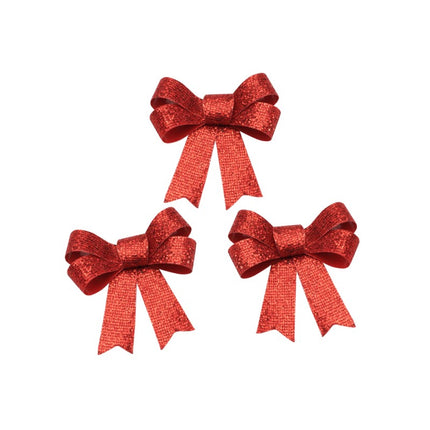 Rote Schleife Glitter 12,7cm 3Stk