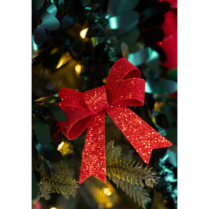 Rote Schleife Glitter 12,7cm 3Stk