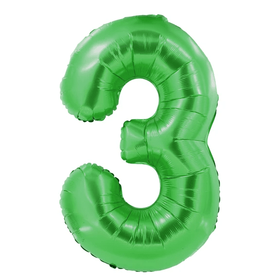 3 Jaar Cijfer Ballon Groen 1m van VDV Benefit koop je bij Partywinkel