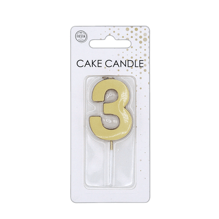3 Kaars Goud Metallic 4,5cm van WeFiesta koop je bij Partywinkel