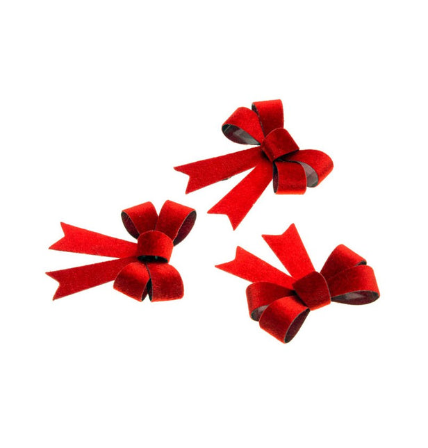 3 rote Samtschleifen 10cm x 12,7cm