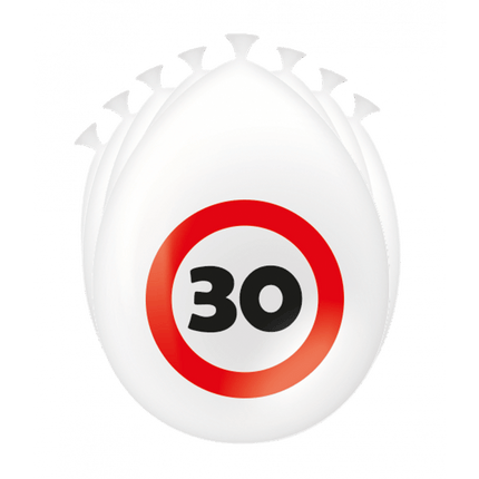 30 Jaar Ballonnen Verkeersbord 30cm - Partywinkel - 8716764235146