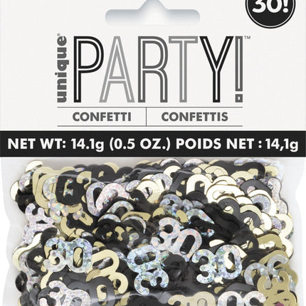 30 Jaar Confetti Zak 14gr van Unique koop je bij Partywinkel