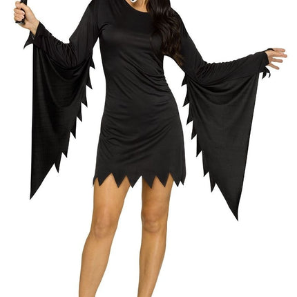 Halloween Kostüm Schwarz Damen Geist Gesicht Gealtert