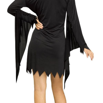 Halloween Kostüm Schwarz Damen Geist Gesicht Gealtert