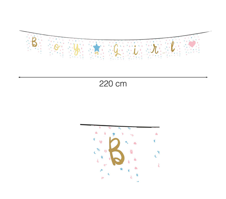 Gender Reveal Girlande 2,2m