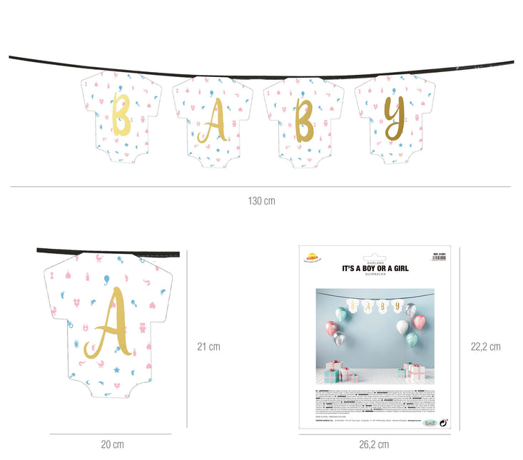 Gender Reveal Girlande Baby 1,3m