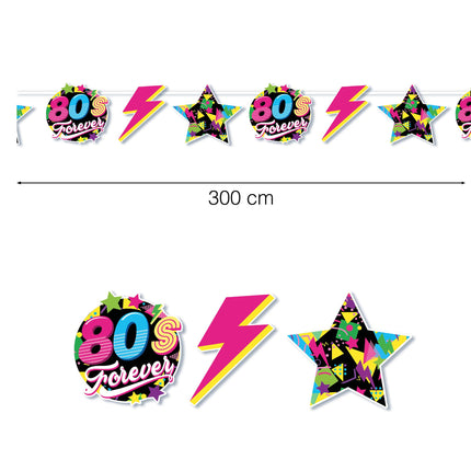 Neon 80S Girlande 3m