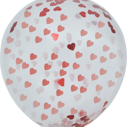 Beutel mit 10 Luftballons mit Herzen Konfetti