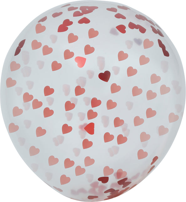 Beutel mit 10 Luftballons mit Herzen Konfetti