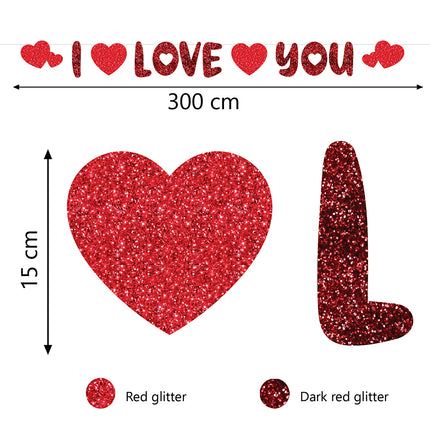 Ich liebe dich Girlande 300 cm