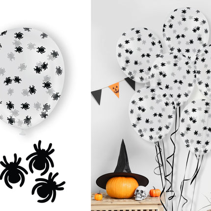 Halloween Konfetti Ballon mit Spinnen 10 Stk