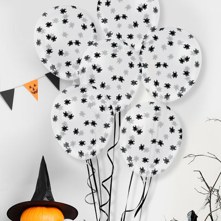 Halloween Konfetti Ballon mit Spinnen 10 Stk