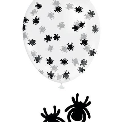 Halloween Konfetti Ballon mit Spinnen 10 Stk